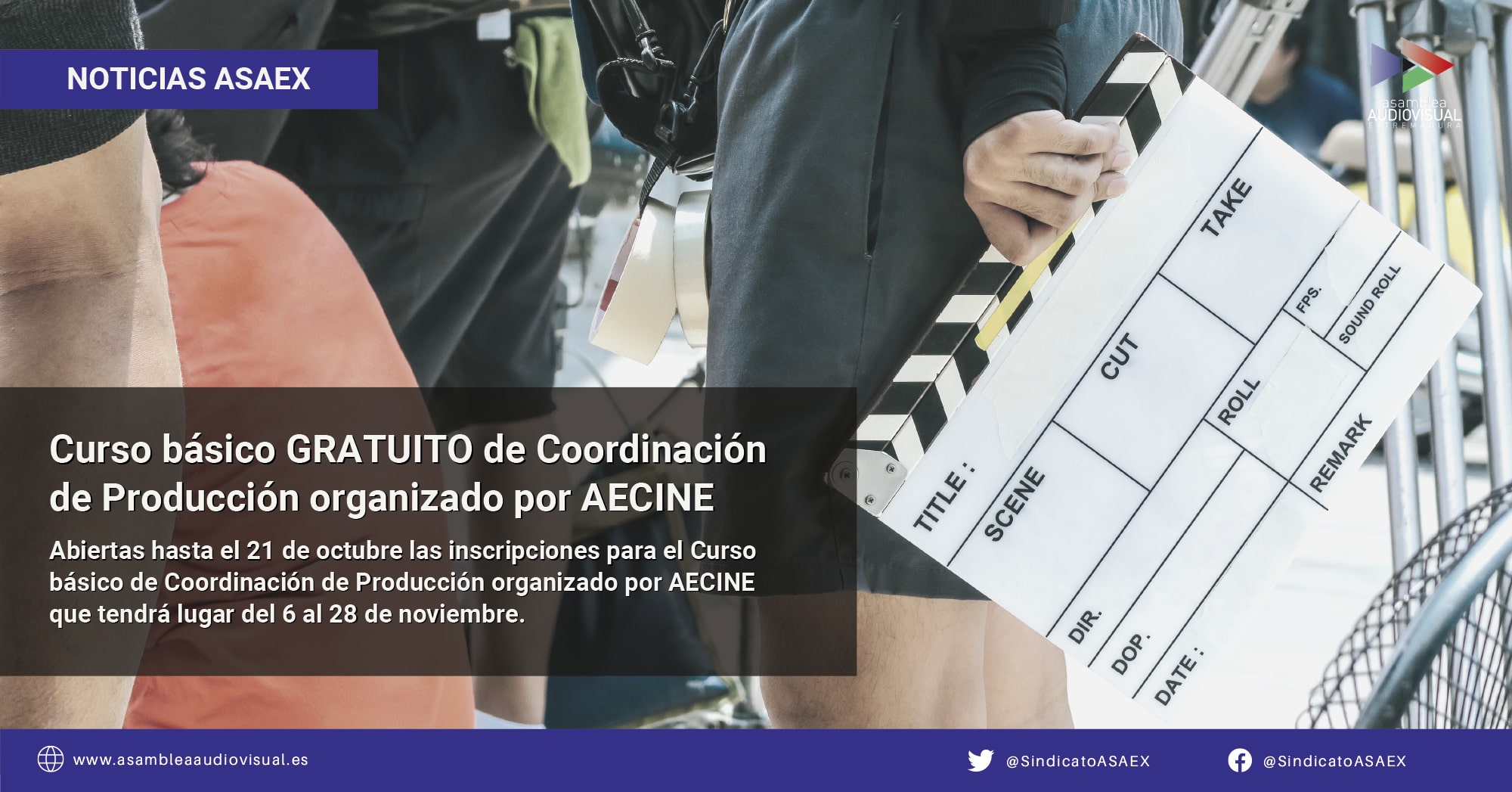 Curso básico de Coordinación de Producción organizado por AECINE